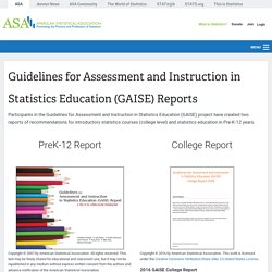 Guidelines for Assessment and Instruction in Statistics Education Reports