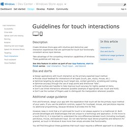 Guidelines for user interaction