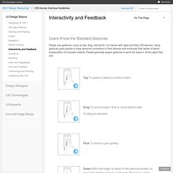 iOS Human Interface Guidelines: Interactivity and Feedback