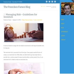 Managing Risk – Guidelines for Investors