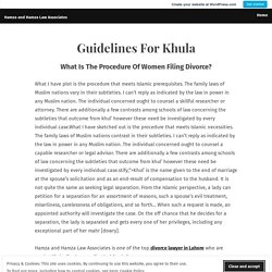 Guidelines For Khula – Hamza and Hamza Law Associates