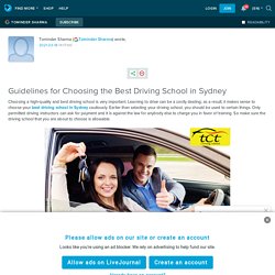 Guidelines for Choosing the Best Driving School in Sydney: ext_4343010 — LiveJournal