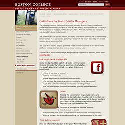 Guidelines for Social Media Managers at Boston College