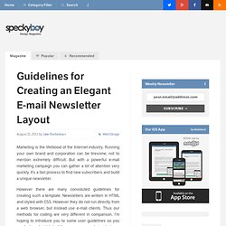 Guidelines for Creating an Elegant E-mail Newsletter Layout