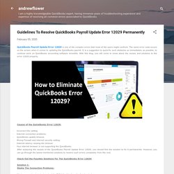 Guidelines To Resolve QuickBooks Payroll Update Error 12029 Permanently