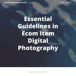 Essential Guidelines in Ecom Item Digital Photography