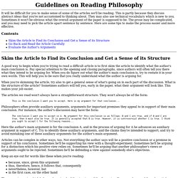 Guidelines on Reading Philosophy