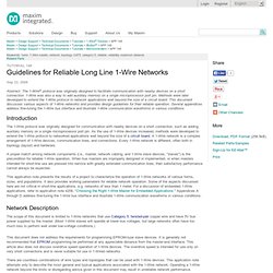 Guidelines for Reliable Long Line 1-Wire Networks