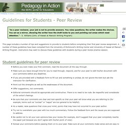 Guidelines for Students - Peer Review