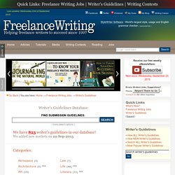 WRITER'S GUIDELINES ( Writers Guidelines ) / Magazine Guidelines / Submission Guidelines / Magazines Seeking Writers