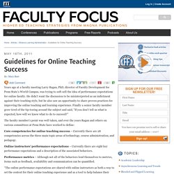 Guidelines for Online Teaching Success