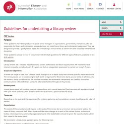 Guidelines for undertaking a library review