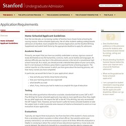 Home-Schooled Applicant Guidelines : Stanford University