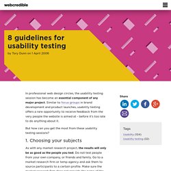 8 guidelines for usability testing