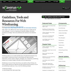 Guidelines, Tools and Resources For Web Wireframing