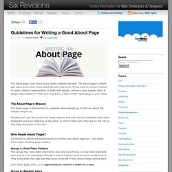 Guidelines for Writing a Good About Page