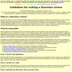 Literature review umn picture
