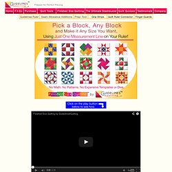 Finished Size Quilting by Guidelines4Quilting - Make Traditional Quilt Blocks Any Size You Want with No Math, Patterns or Templates.