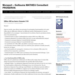 Msreport – Guillaume MATHIEU Consultant PROSERVIA