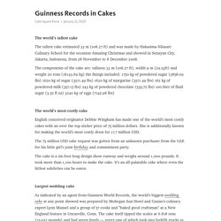 Guinness Records in Cakes