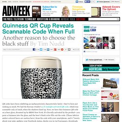 Guinness QR Cup Reveals Scannable Code When Full