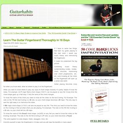 Learn The Guitar Fingerboard Thoroughly in 16 Days