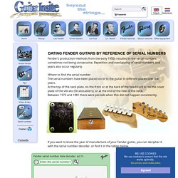 Fender Guitars Serial Number Decoder - GuitarInsite