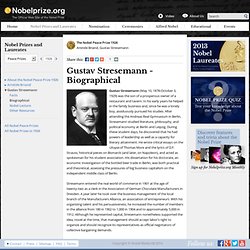 Gustav Stresemann - Biography