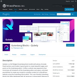 Gutenberg Blocks – Qubely – WordPress plugin
