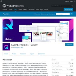Gutenberg Blocks – Qubely – WordPress plugin