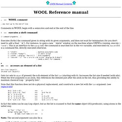 GWM Manual: WOOL Reference Manual