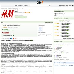H&M - Avis - Une vision interne d'H&M
