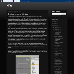 Creating a rope in 3ds Max