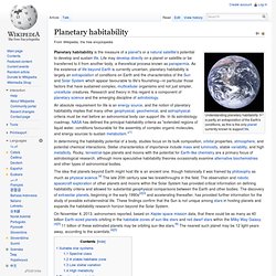 Planetary habitability