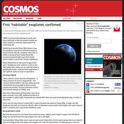 First 'habitable' exoplanet confirmed