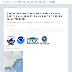Habitat-based cetacean density models for the U.S. Atlantic and Gulf of Mexico (2015 Version)
