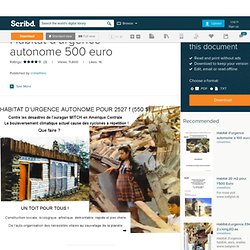 Habitat d'urgence autonome 500 euro