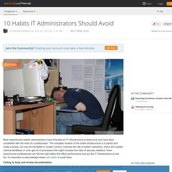 10 Habits IT Administrators Should Avoid