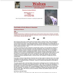 Food Habits of Arctic Wolves in Greenland