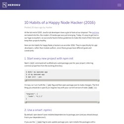 10 Habits of a Happy Node Hacker (2016)