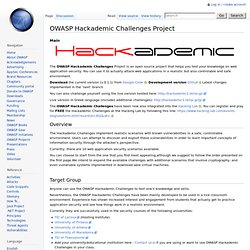 OWASP Hackademic Challenges Project