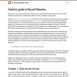 Hacker's guide to Neural Networks