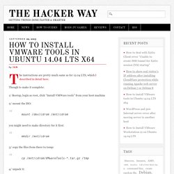 How to install VMware tools in Ubuntu 14.04 LTS x64