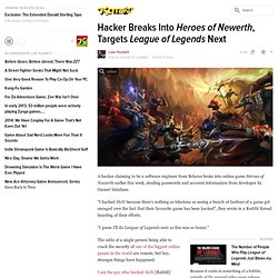 Hacker Breaks Into Heroes of Newerth, Targets League of Legends Next