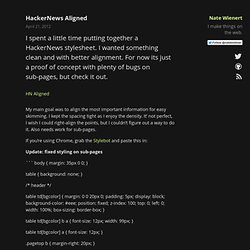 HackerNews Aligned - Nate Wienert