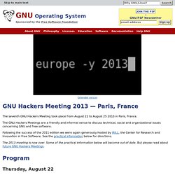 Hackers Meeting 2013 — Paris, France