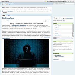 Hiring a professional hacker for your business