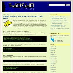 Install Hadoop and Hive on Ubuntu Lucid Lynx