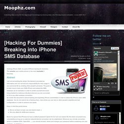 [Hacking For Dummies] Breaking into iPhone SMS Database