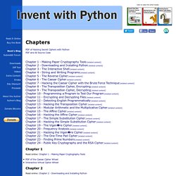 Hacking Secret Ciphers with Python - Chapters